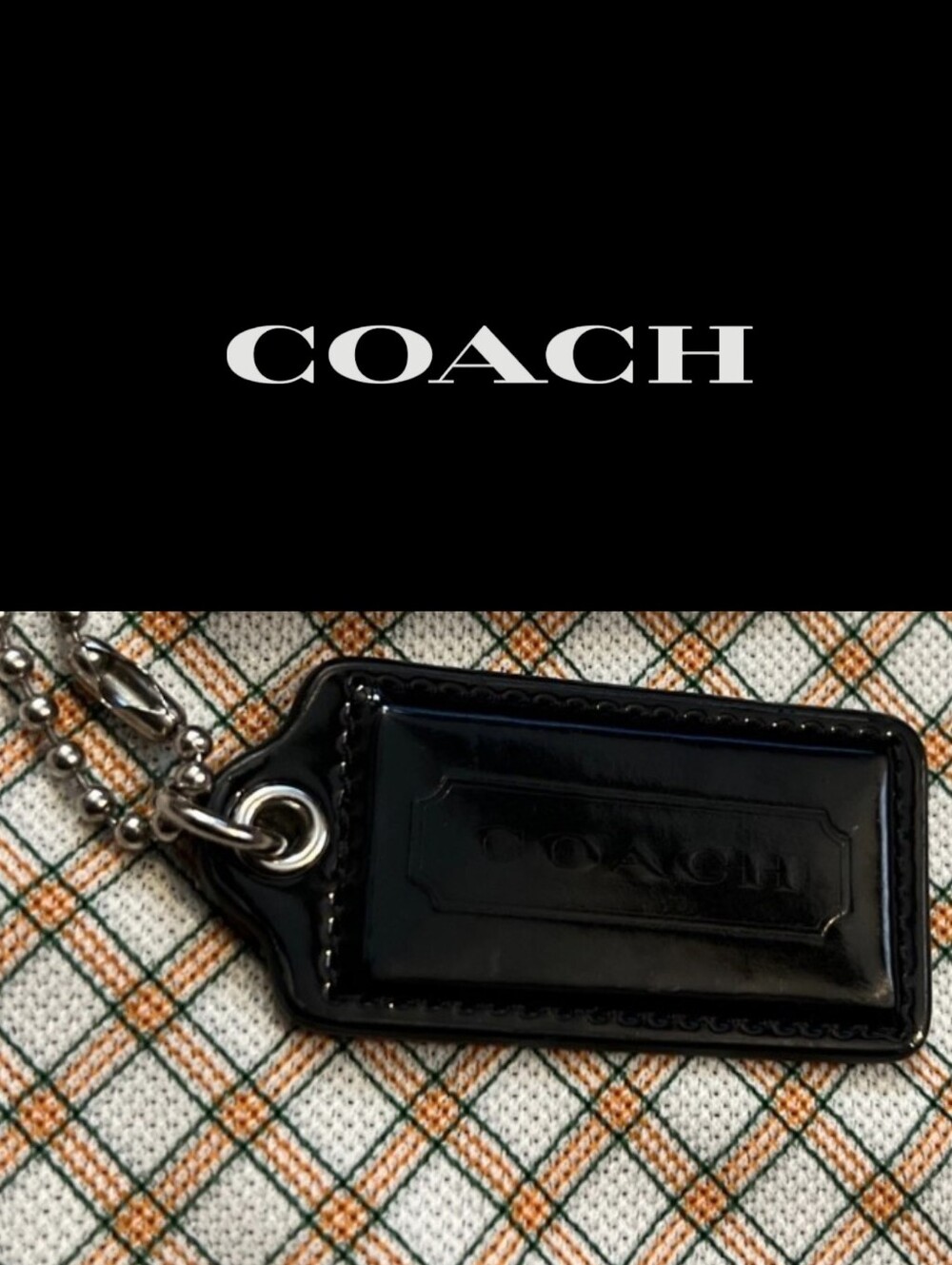 Coach Black Patent Leather Hang Tag